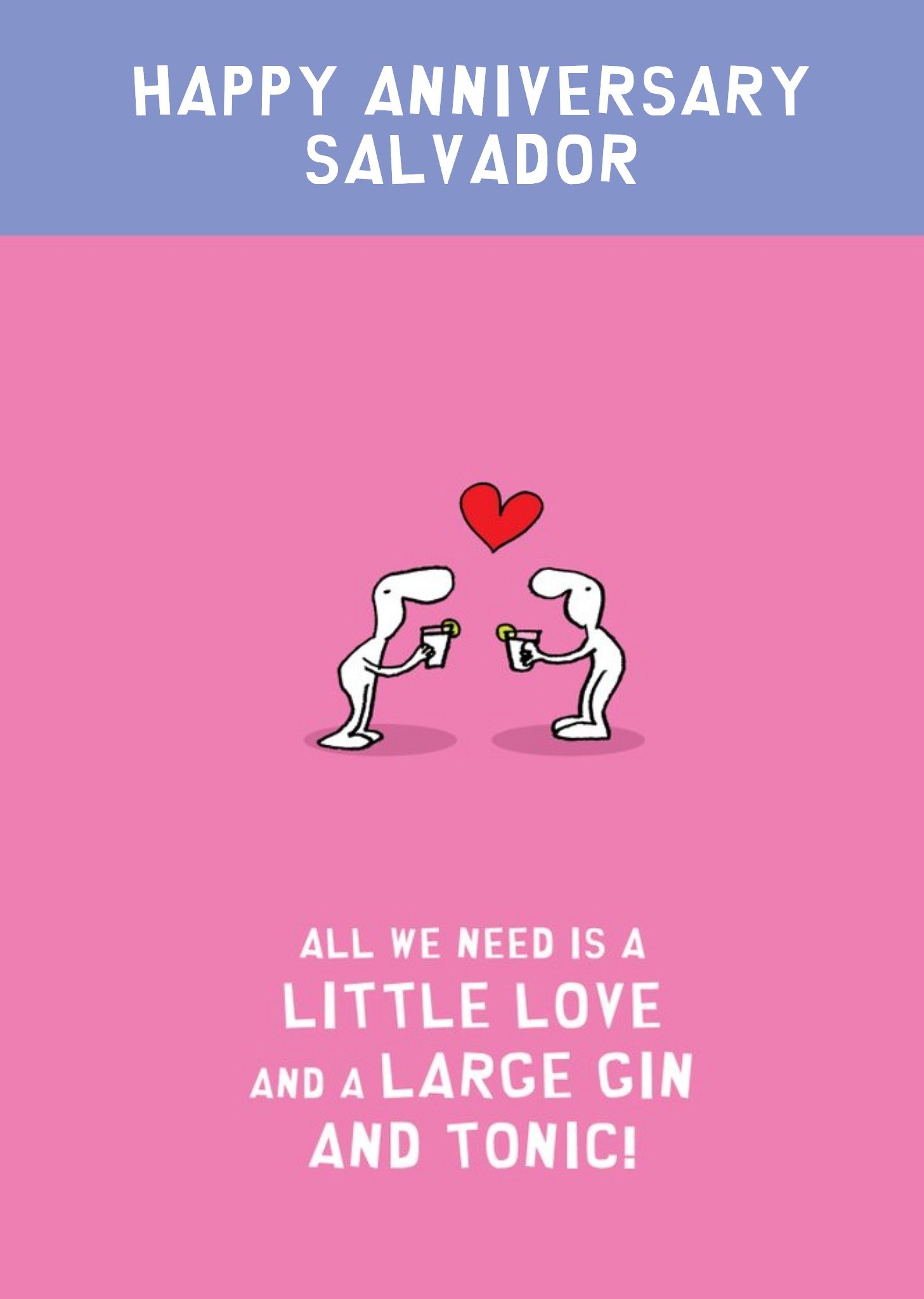 Other Humorous Harold's Planet Characters Drinking Gin Anniversary Card