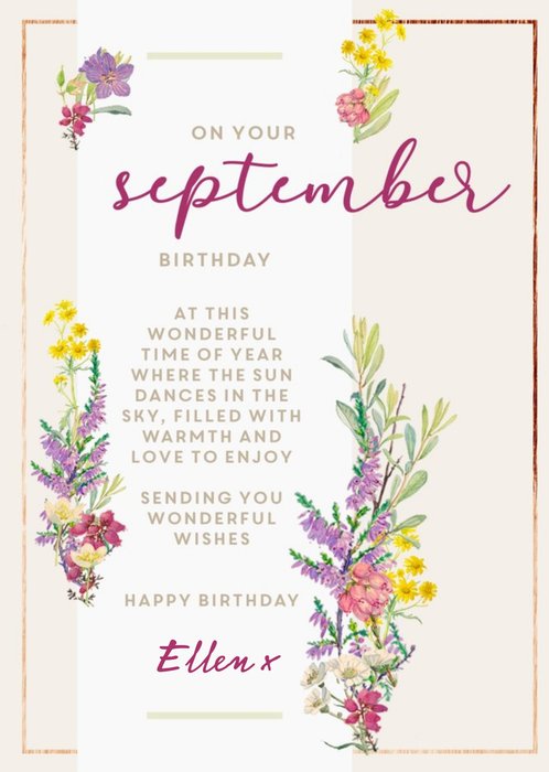 Edwardian Lady On Your September Birthday Card