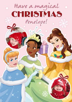 Disney Princess Photo Upload Magical Christmas Card