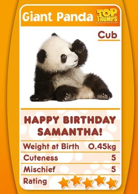 Top Trumps Panda Happy Birthday Card