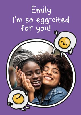 Cute Illustrated Egg Photo Upload Congratulations Card