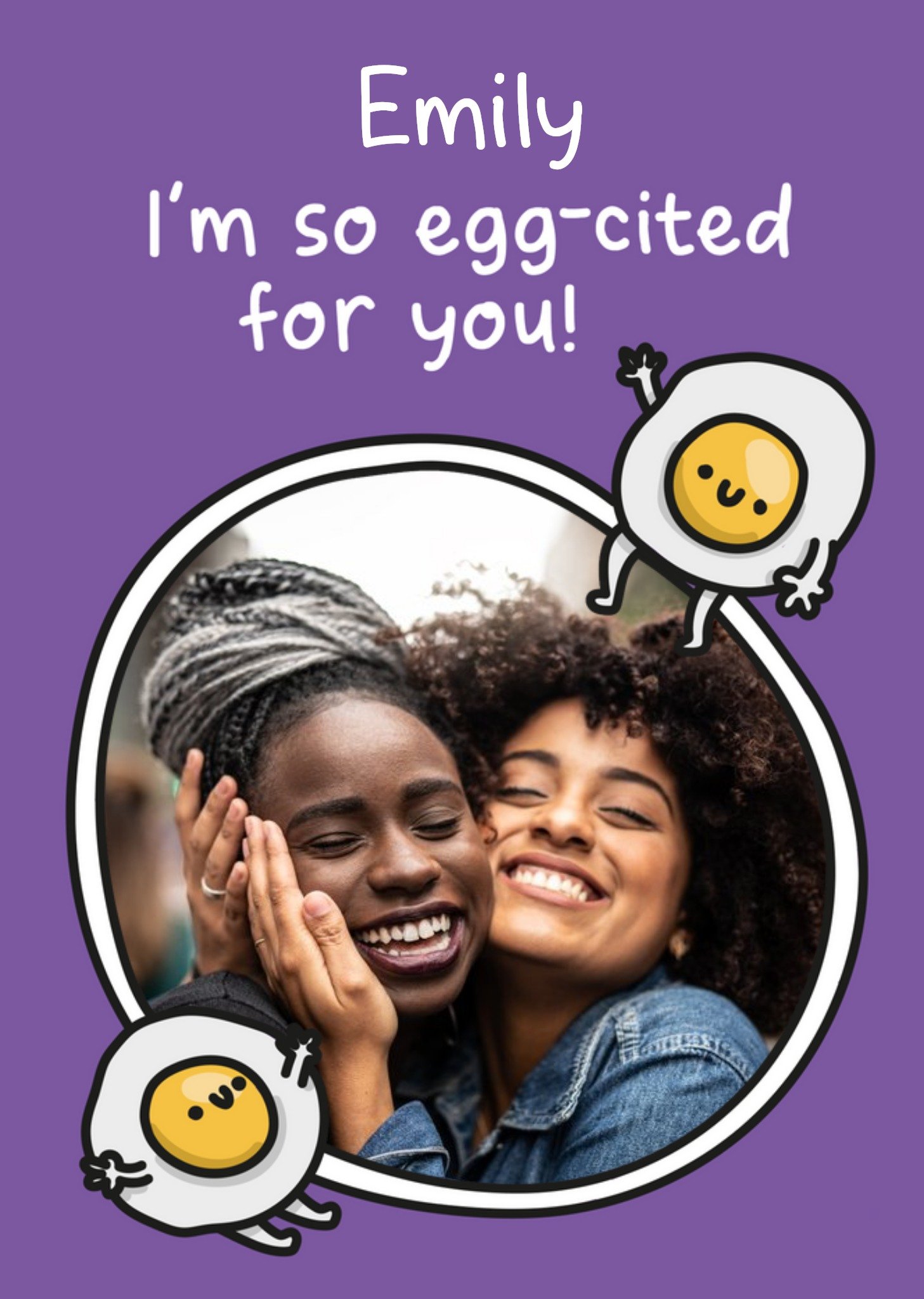 Moonpig Cute Illustrated Egg Photo Upload Congratulations Card, Large