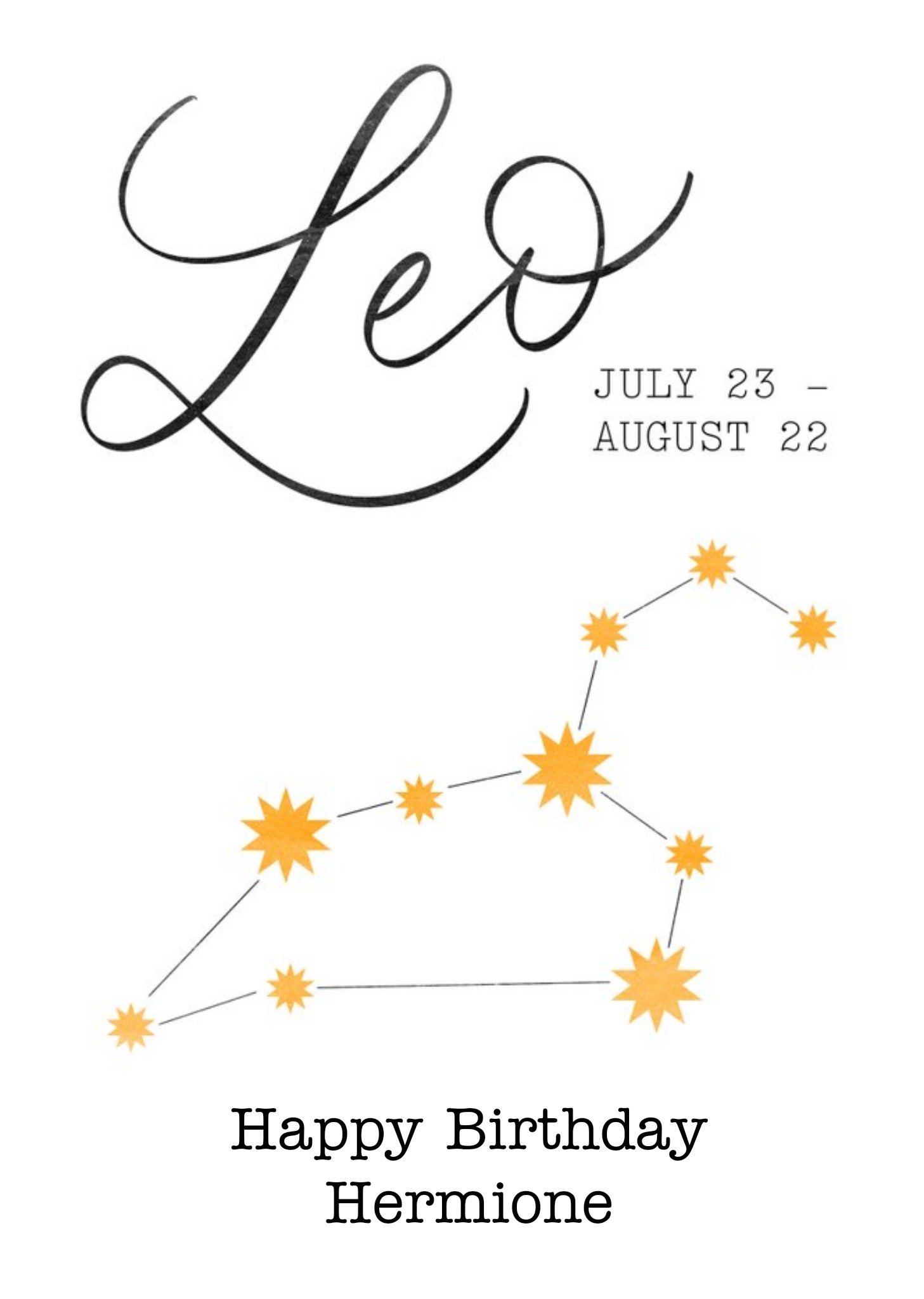 Leo Zodiac Sign Birthday Card