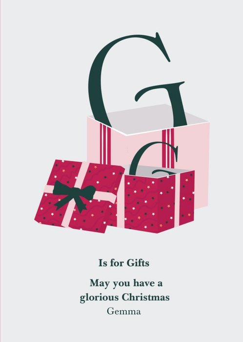 G Is For Gifts Personalised Christmas Card