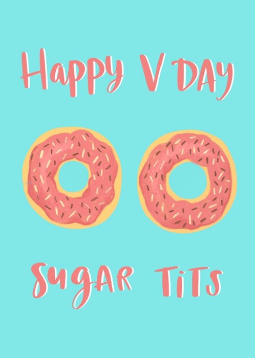 Donuts Rude Cheeky Love Tits Happy V Day Valentines Day Card