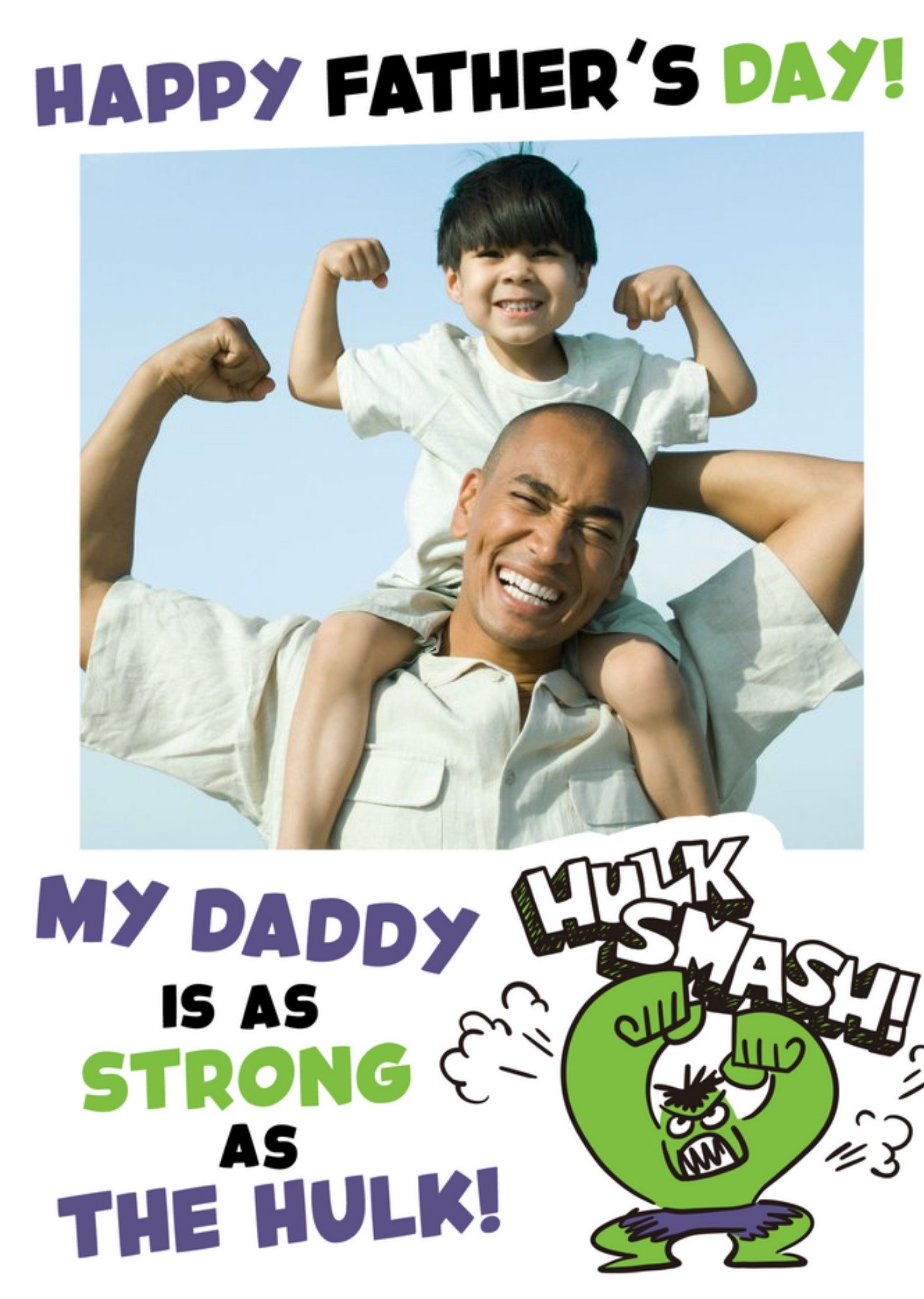 Disney Marvel My Daddy Is As Strong As The Hulk Father's Day Photo Card Ecard