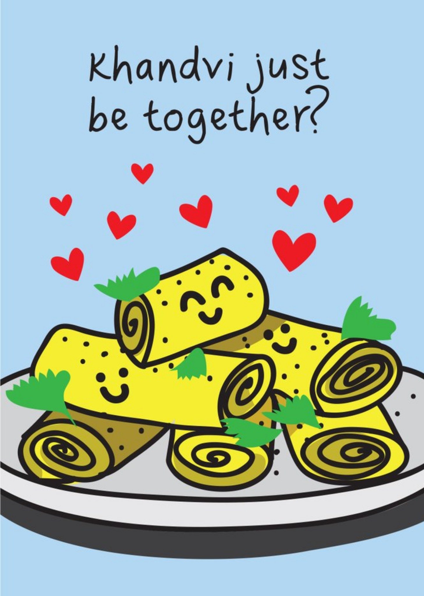Moonpig The Playful Indian Khandvi Just Be Together Valentines Day Card, Large