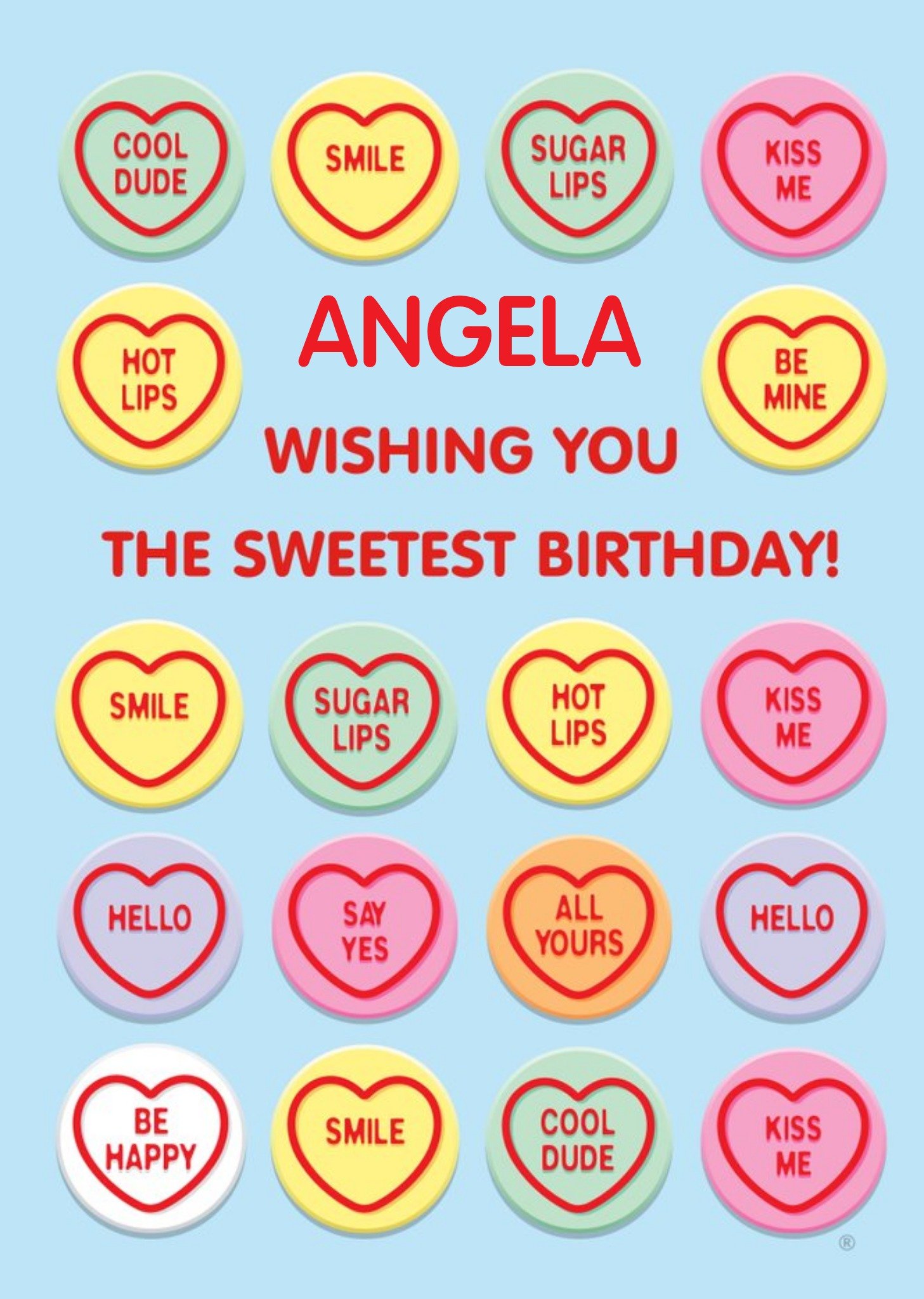 Swizzels Love Hearts The Sweetest Birthday Card, Large