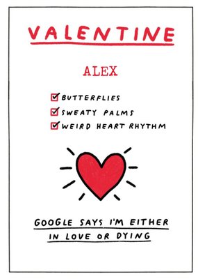 Hand Drawn Heart Checkbox Illustration Valentines Card