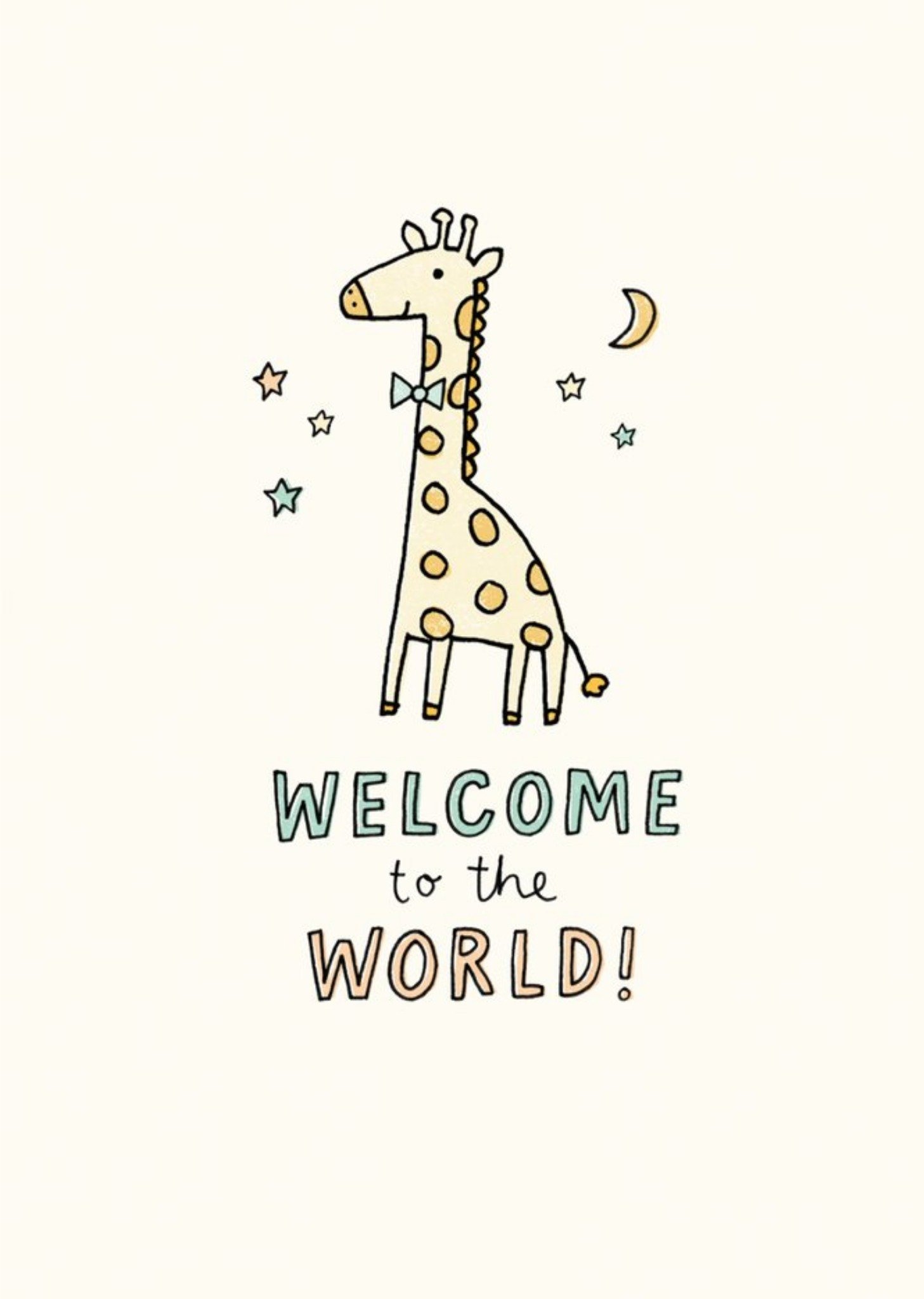 Moonpig Illustrated Giraffe Welcome To The World New Baby Card, Large