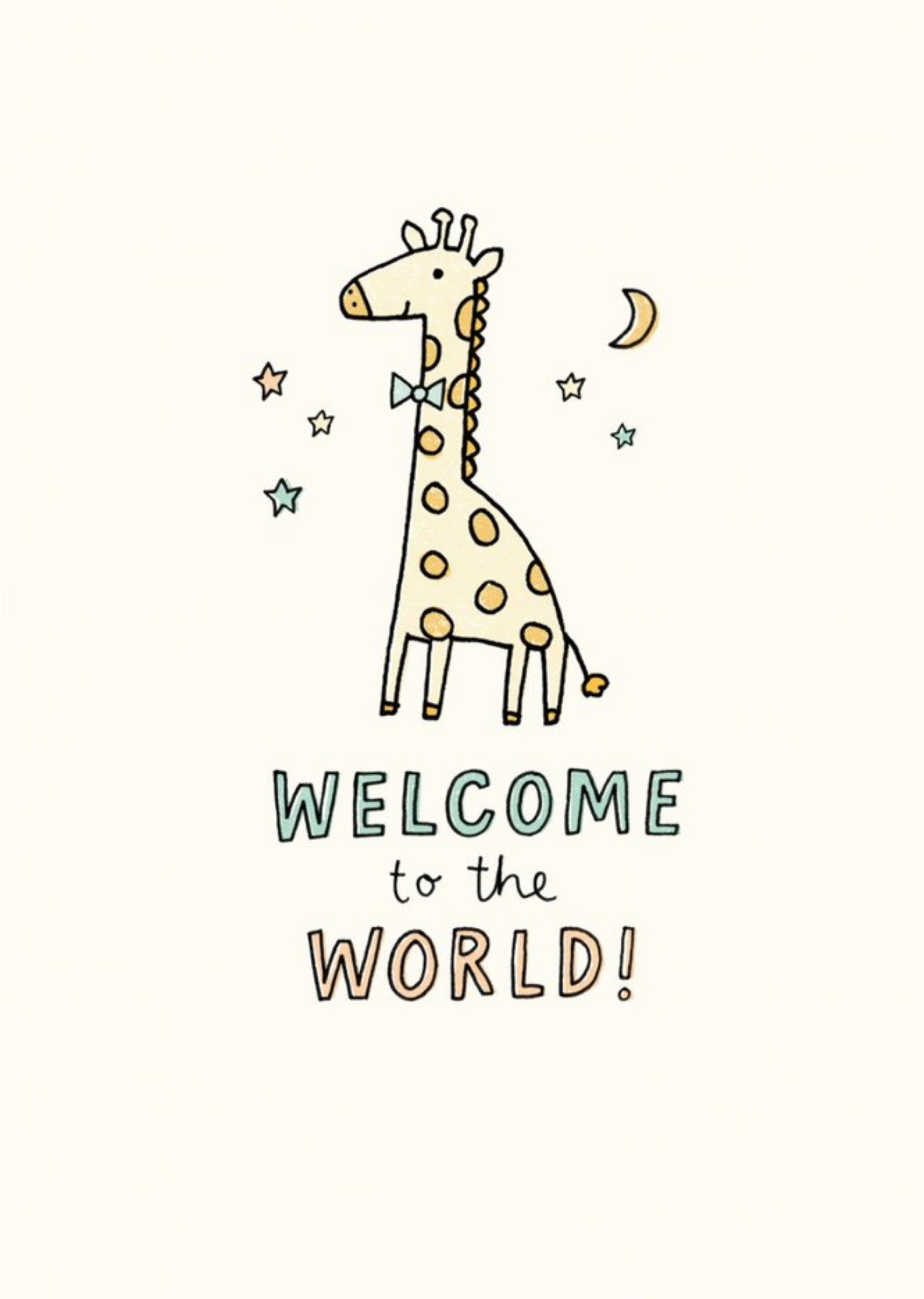 Illustrated Giraffe Welcome To The World New Baby Card Ecard