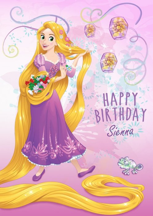 Disney Rapunzel Personalised Happy Birthday Card