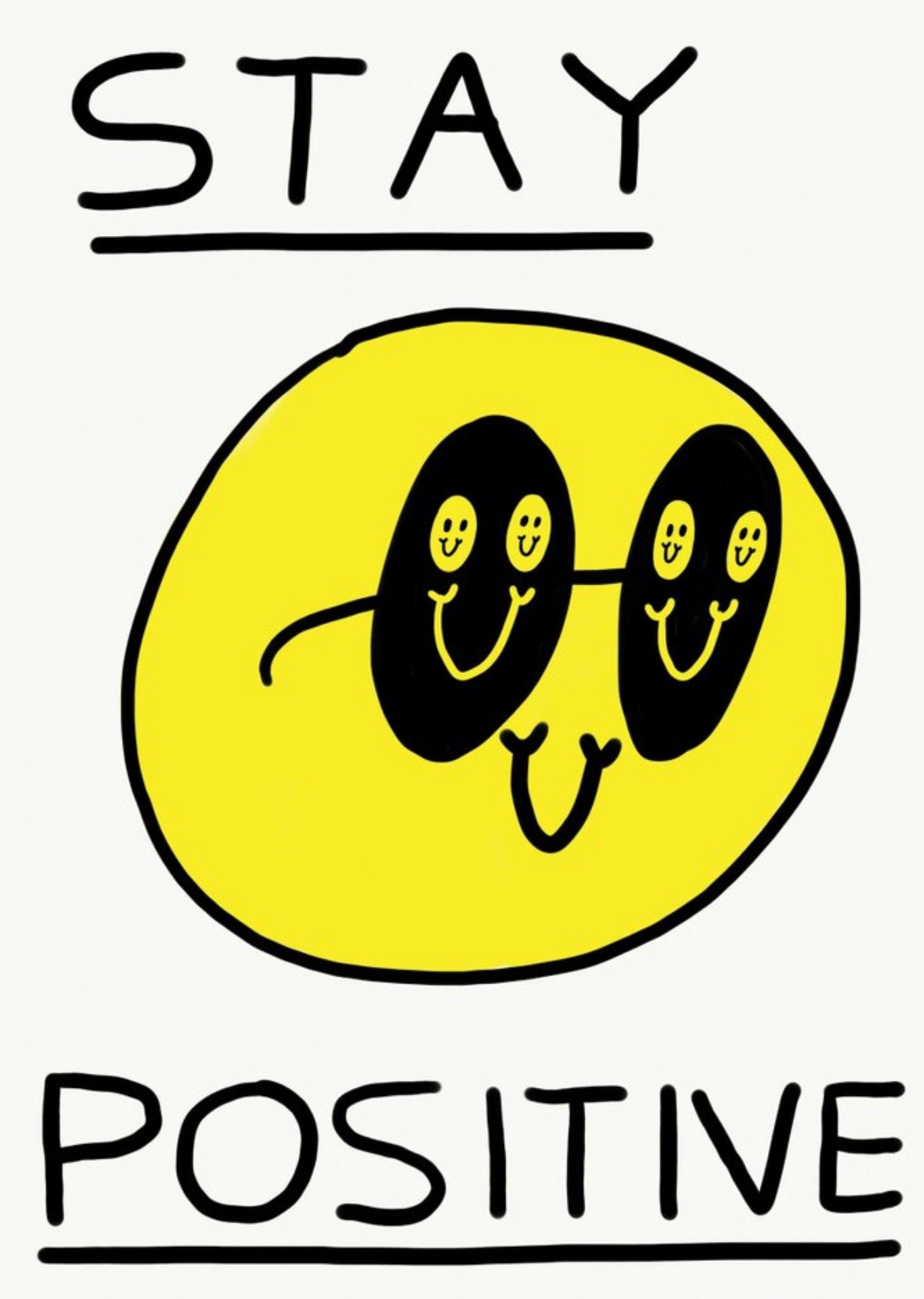 Jolly Awesome Stay Positive Smiley Face Card, Large