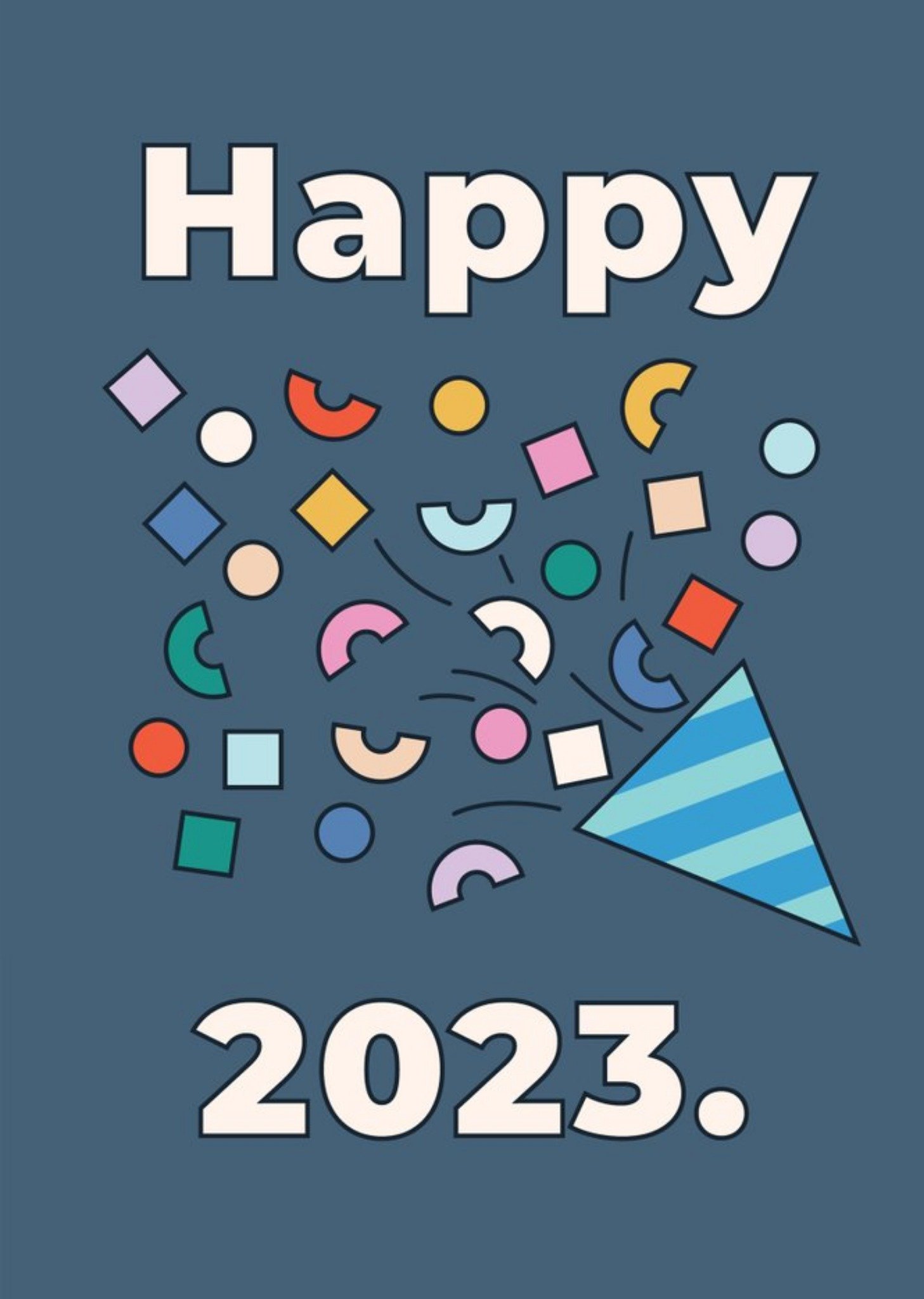 Moonpig Confetti Happy 2022 New Year Card, Large