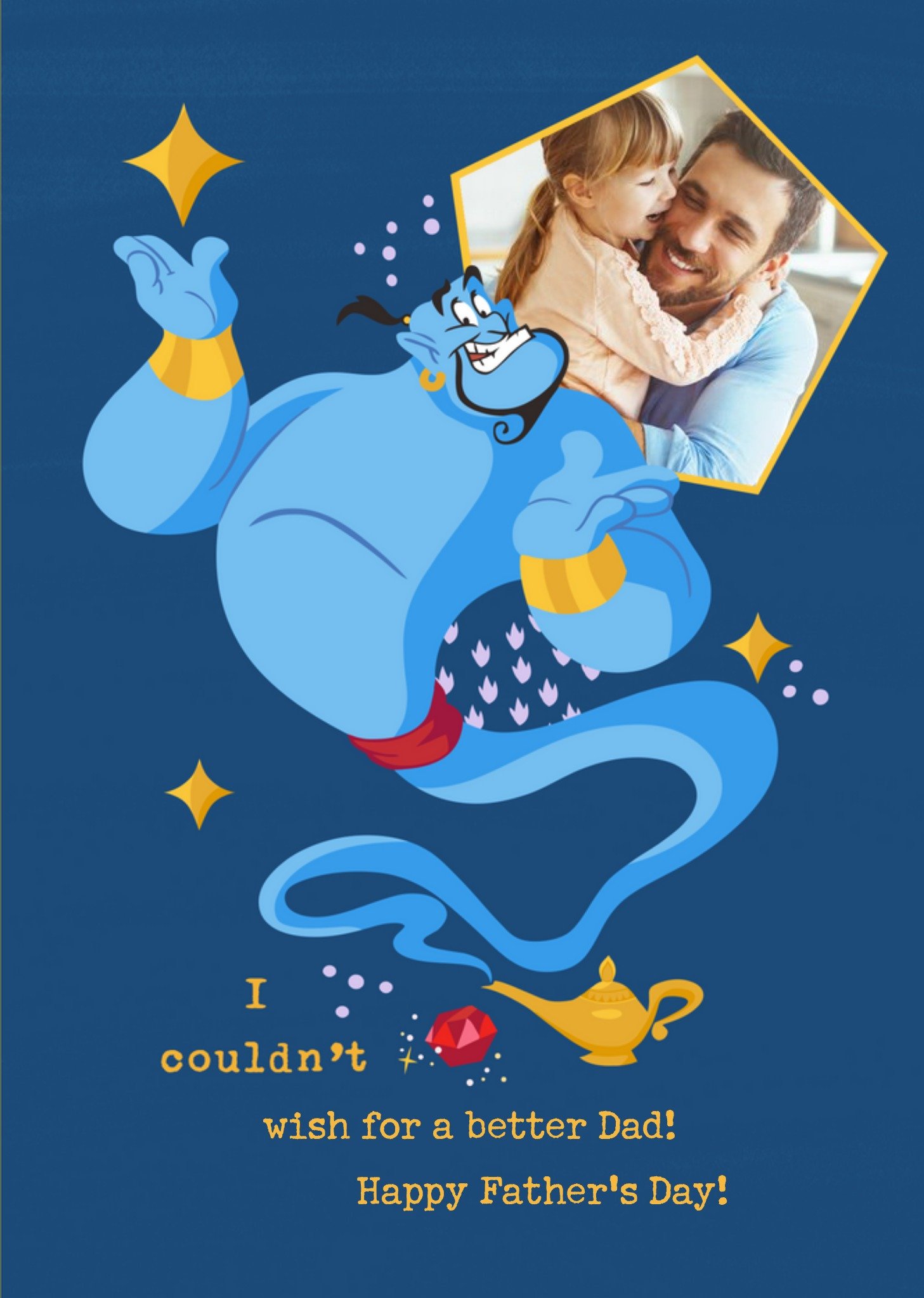 Disney Aladdin Genie Could Not Wish For A Better Dad Fathers Day Card Ecard