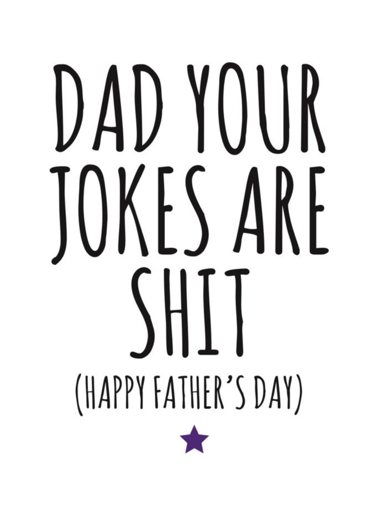 Banter King Typographical Dad Your Jokes Are Shit Happy Fathers Day Card