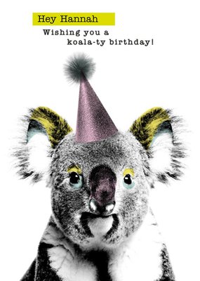 Papagrazi Bright Pop Art Style Koala Bear Happy Birthday Card
