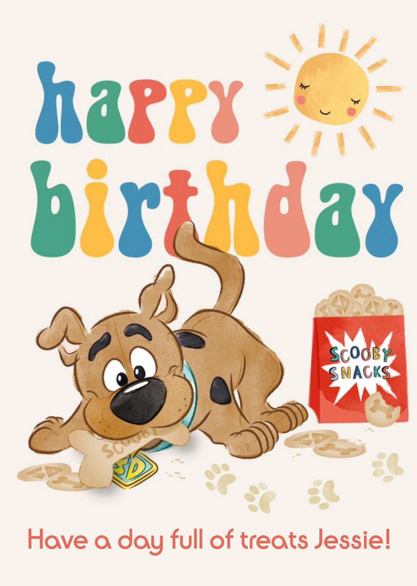 Moonpig Scooby Doo Have A Day Full Of Treats Birthday Card, Large