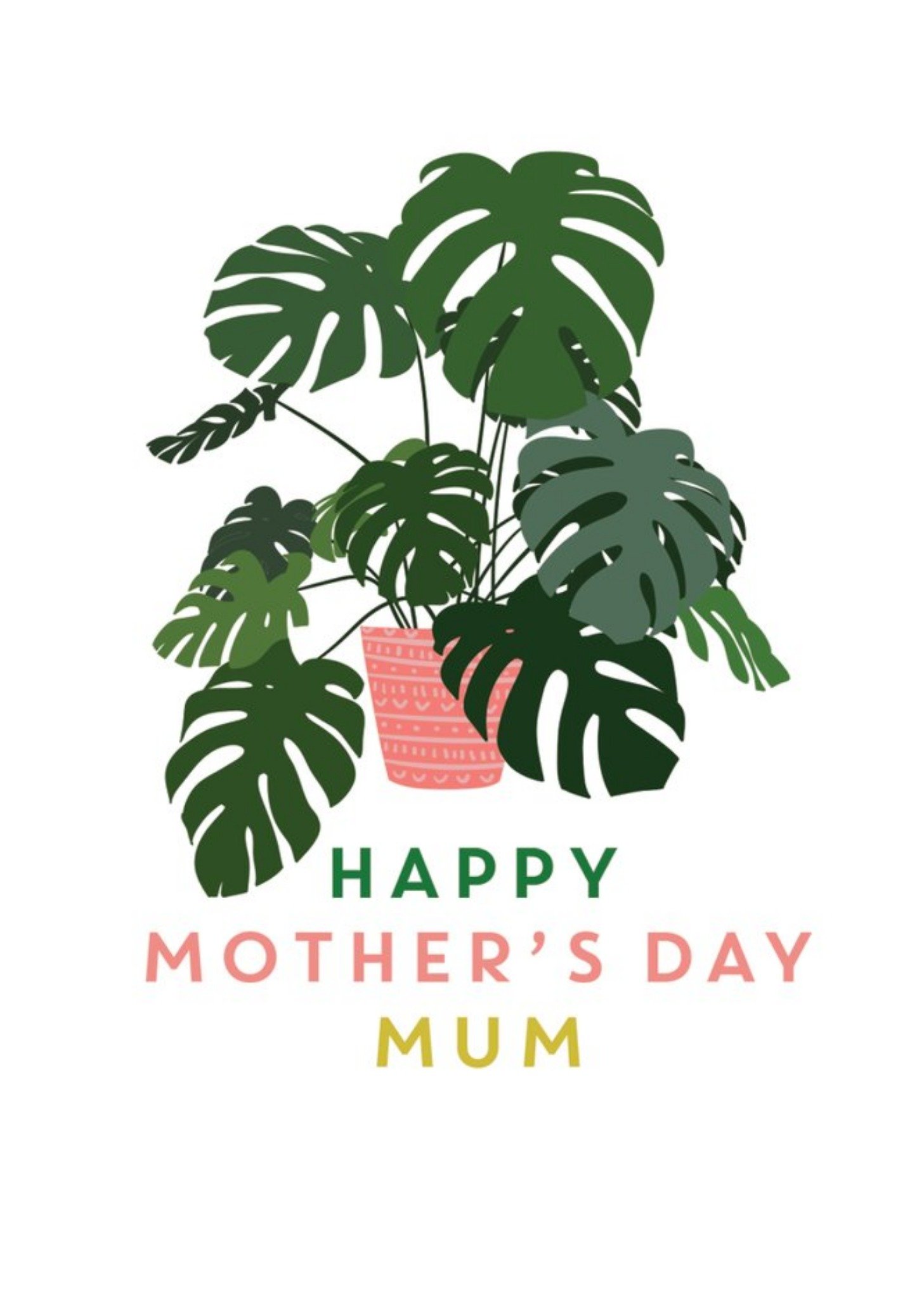 Moonpig Happy Mother's Day Cheese Plant Card Ecard