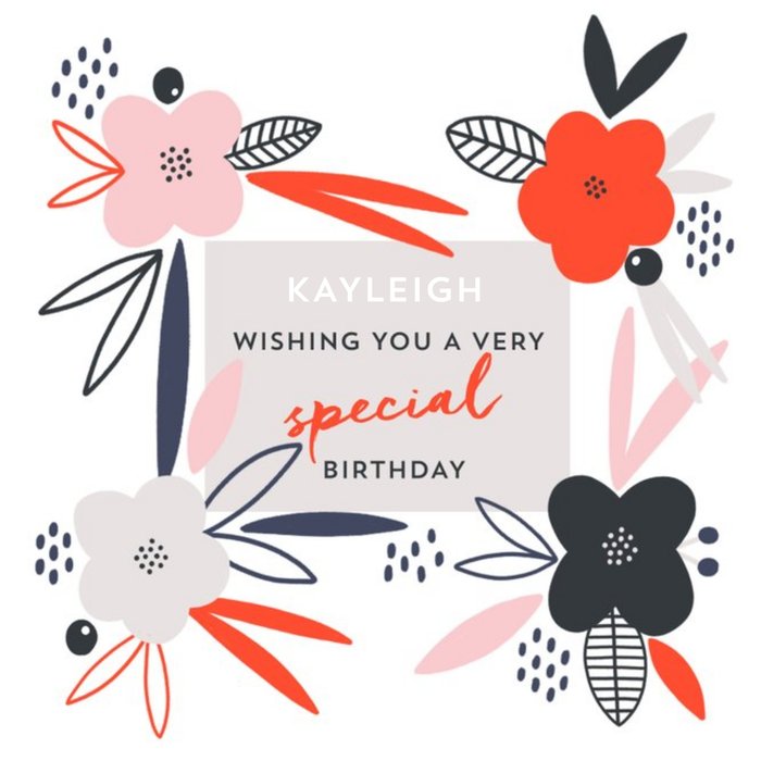 Floral special birthday card