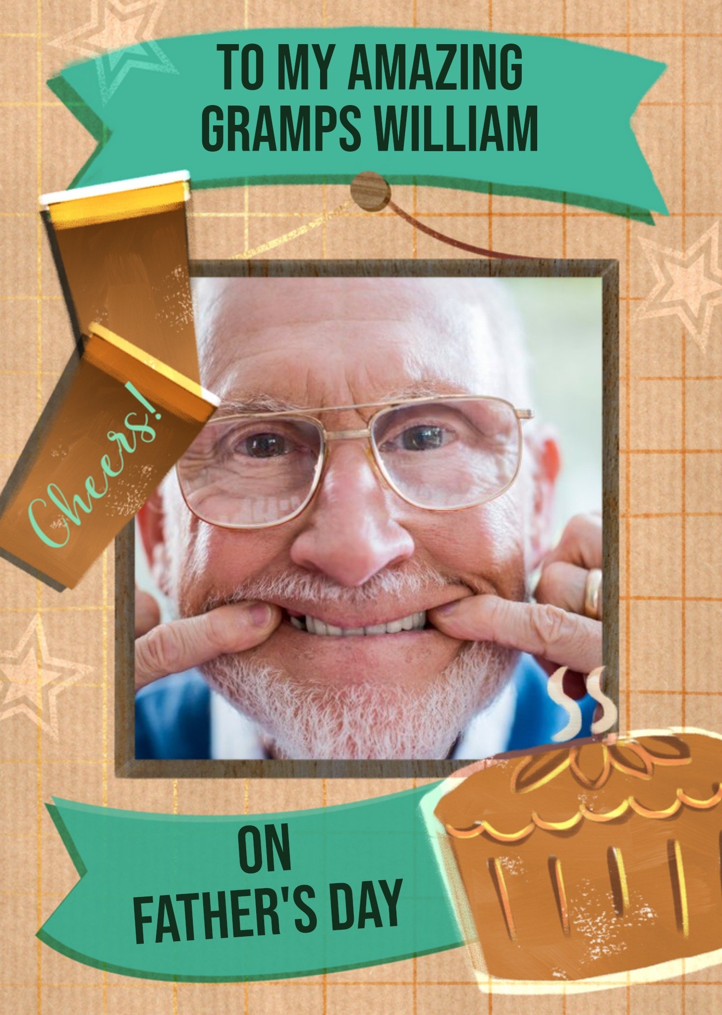 To My Amazing Gramps Pie And Beer Father's Day Photo Upload Card Ecard