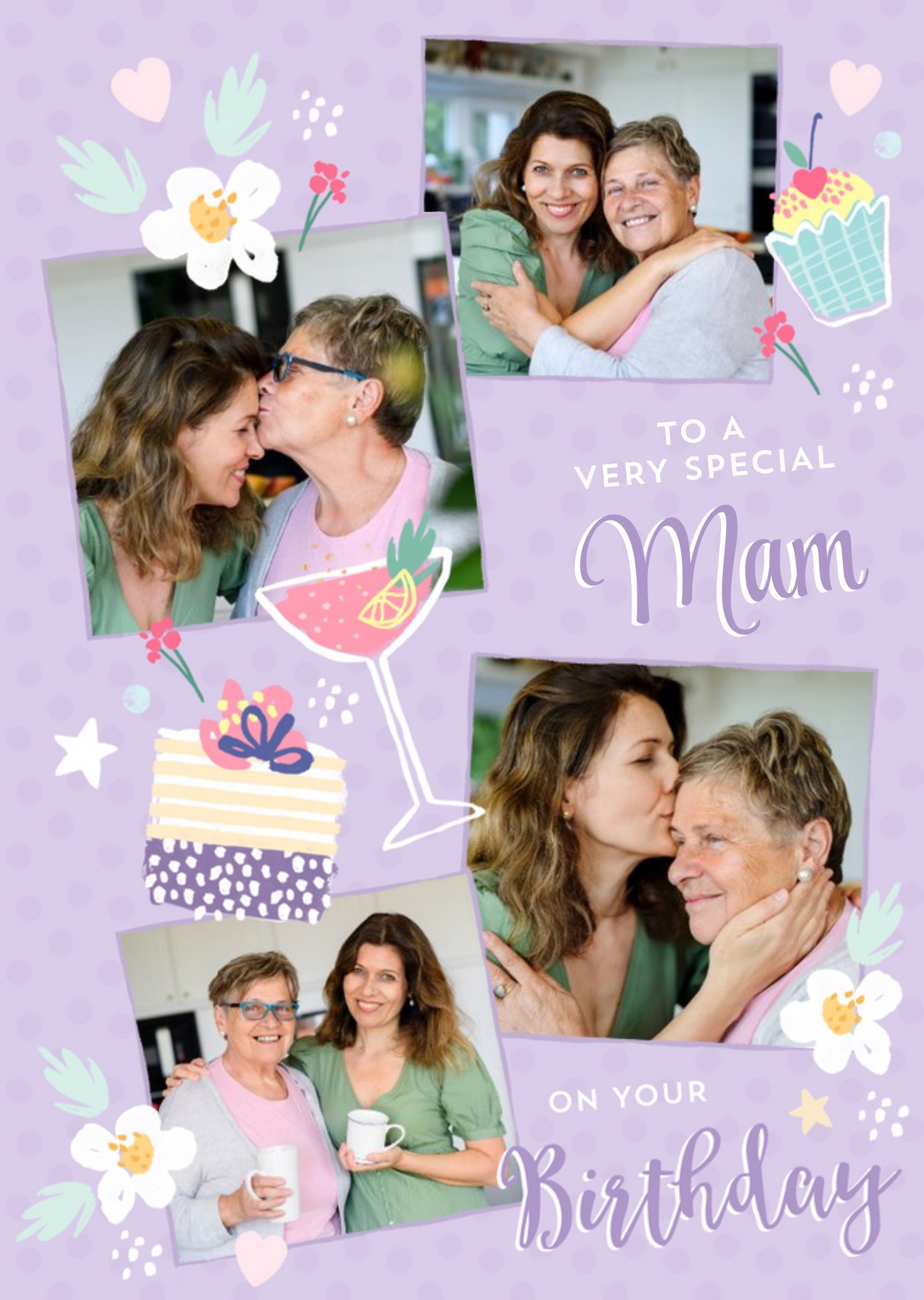 To A Very Special Mam On Your Birthday Multiple Photo Upload Card Ecard