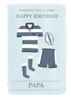 Millicent Venton Customisable Illustrated Rugby Kit Birthday Card