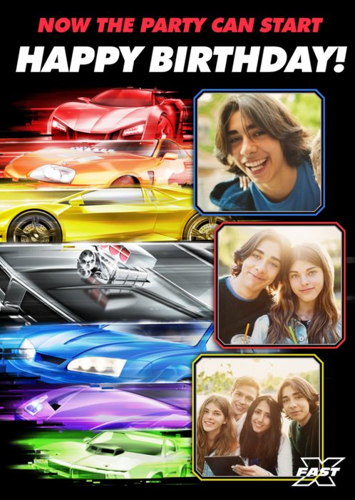 Fast and Furious Now The Party Can Star Photo Upload Birthday Card