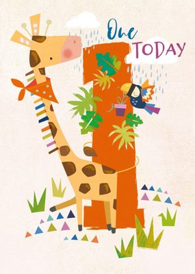 Cute One Today Giraffe Birthday Card