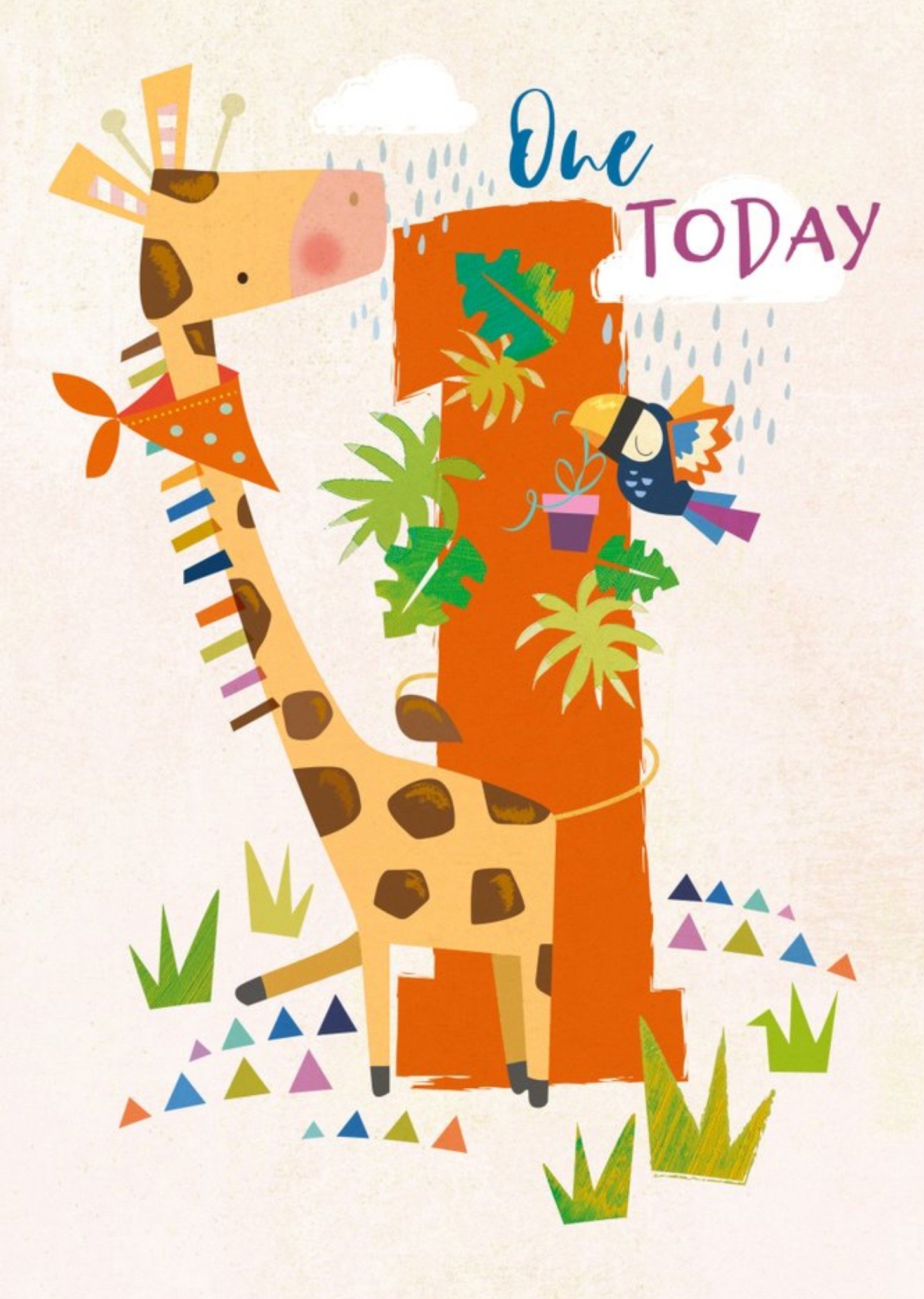 Cute One Today Giraffe Birthday Card Ecard