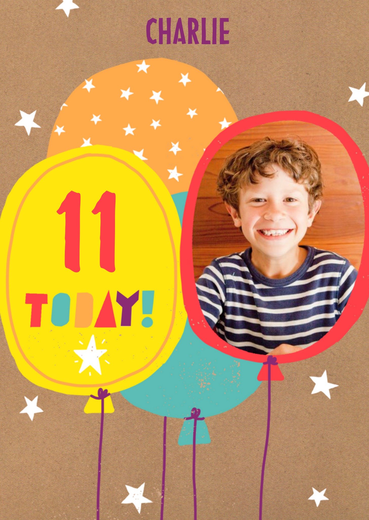 Moonpig Colourful Illustrative Balloons Birthday Card, Large