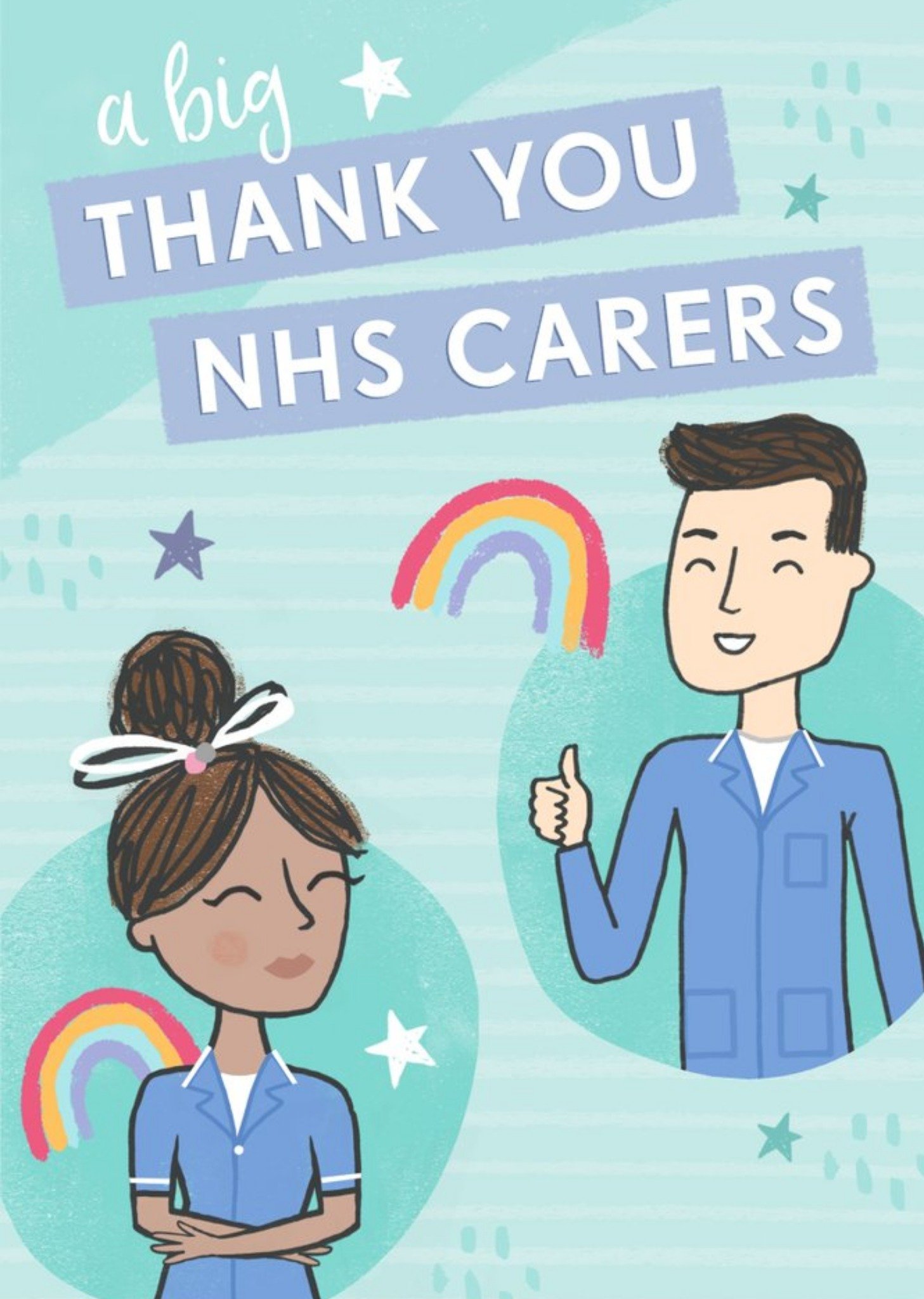 Other Raspberry Fizz A Big Thank You Nhs Carers Illustrated Thank You Card Ecard