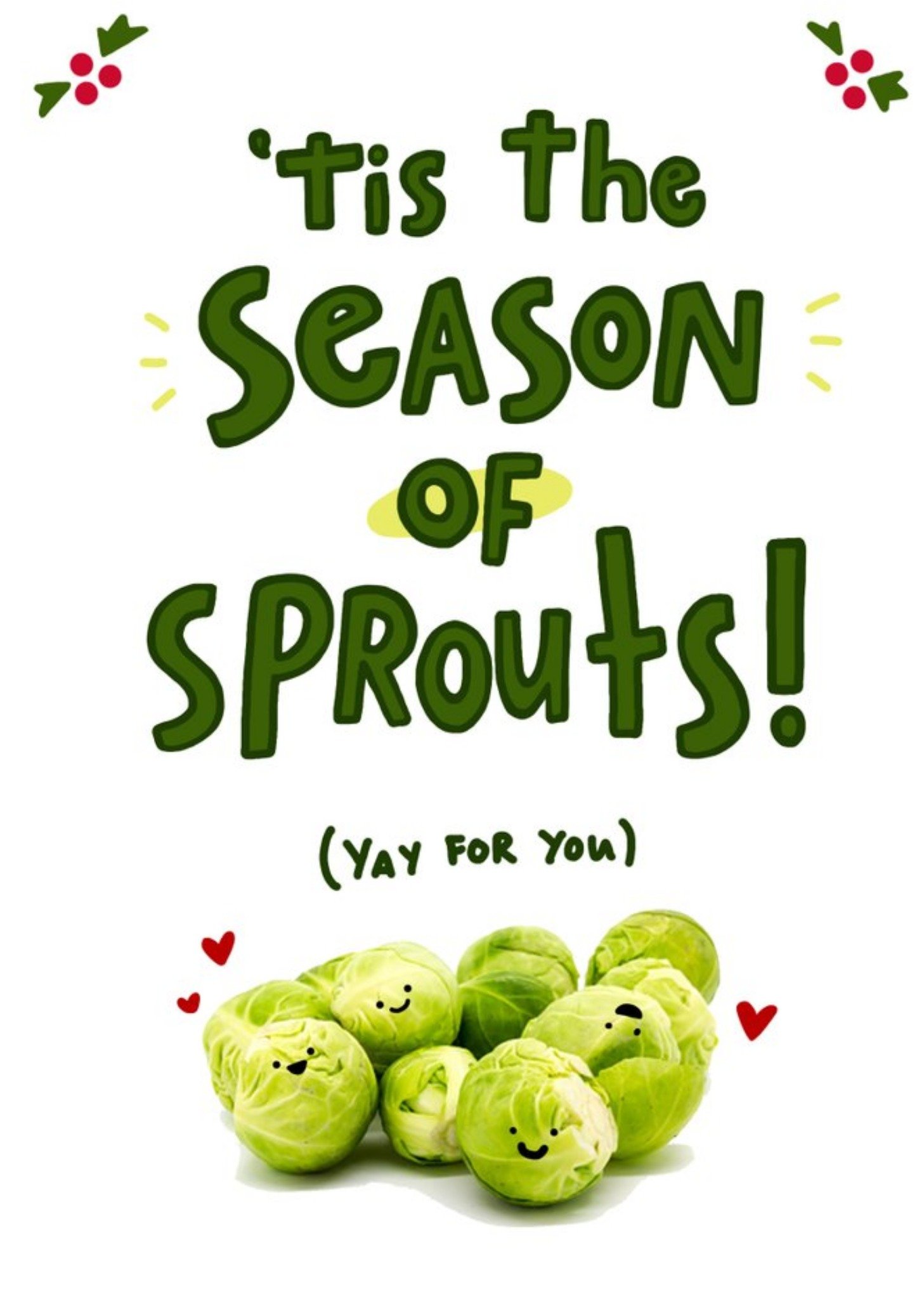 Moonpig Tis The Season Of Sprouts Yay For You Christmas Card, Large