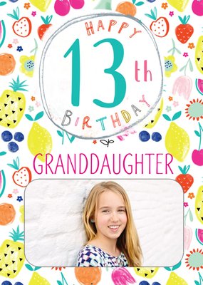 Laura Darrington Fruit Illustration Granddaughter 13th Birthday Card