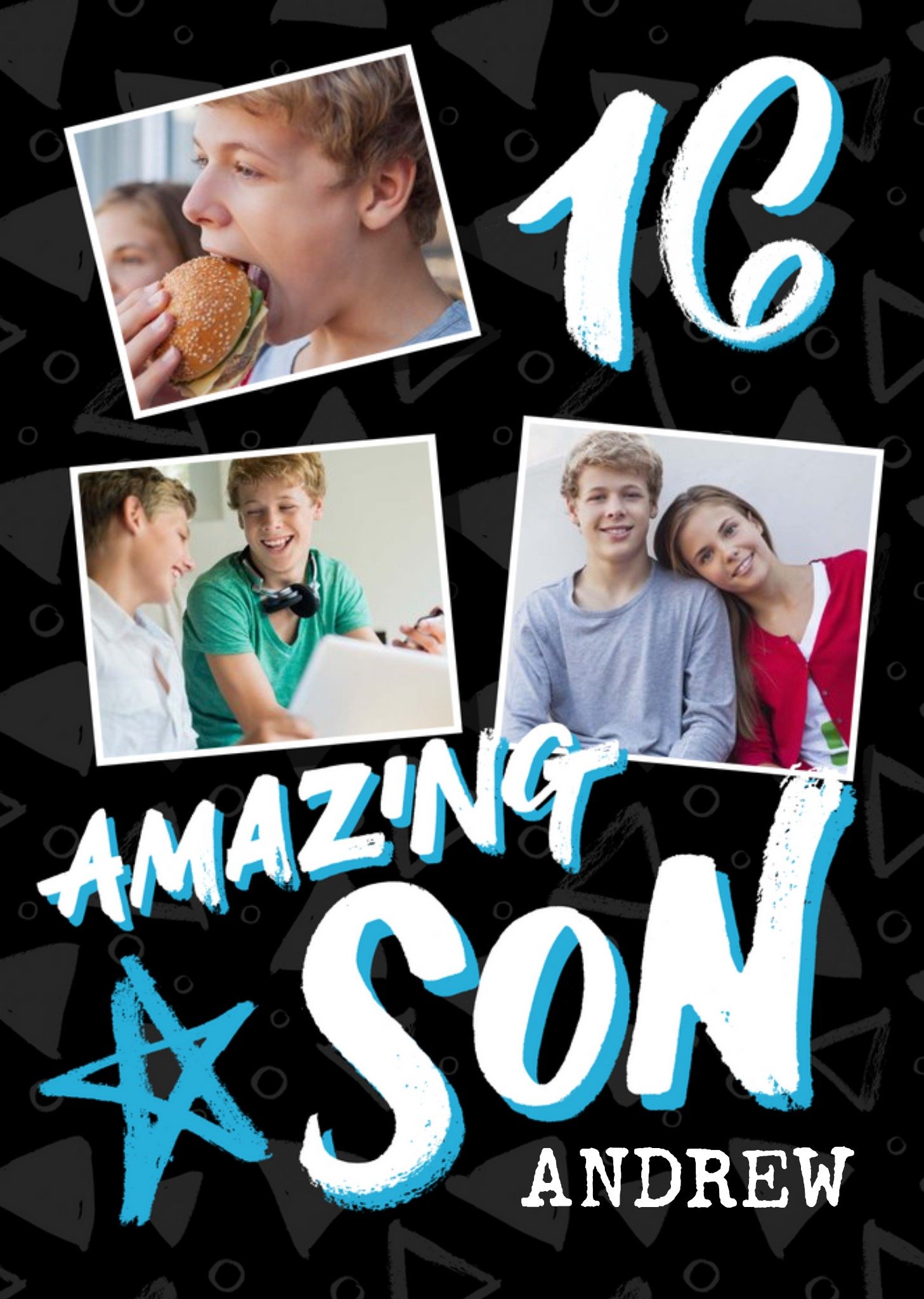 Amazing Son Photo Upload 16th Birthday Card Ecard