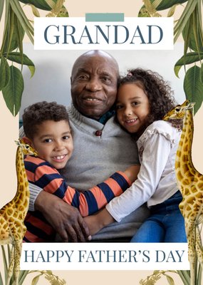 Natural History Museum Giraffes Photo Upload Father's Day Card For Grandad