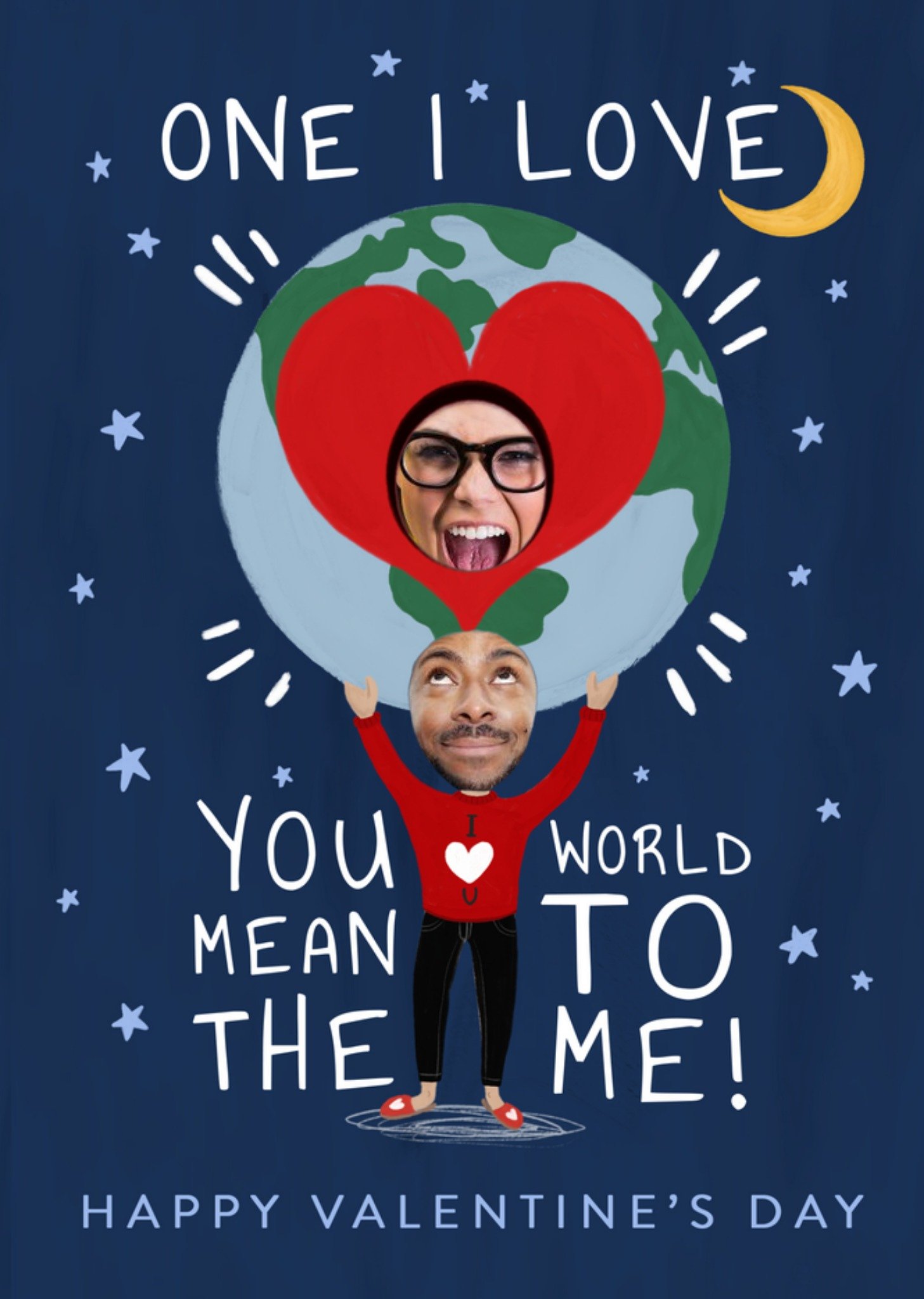 You Mean The World To Me Valentine's Day Photo Upload Card Ecard