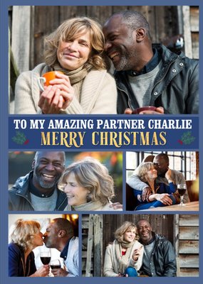 Multiple Photo Upload Christmas Card For Partner