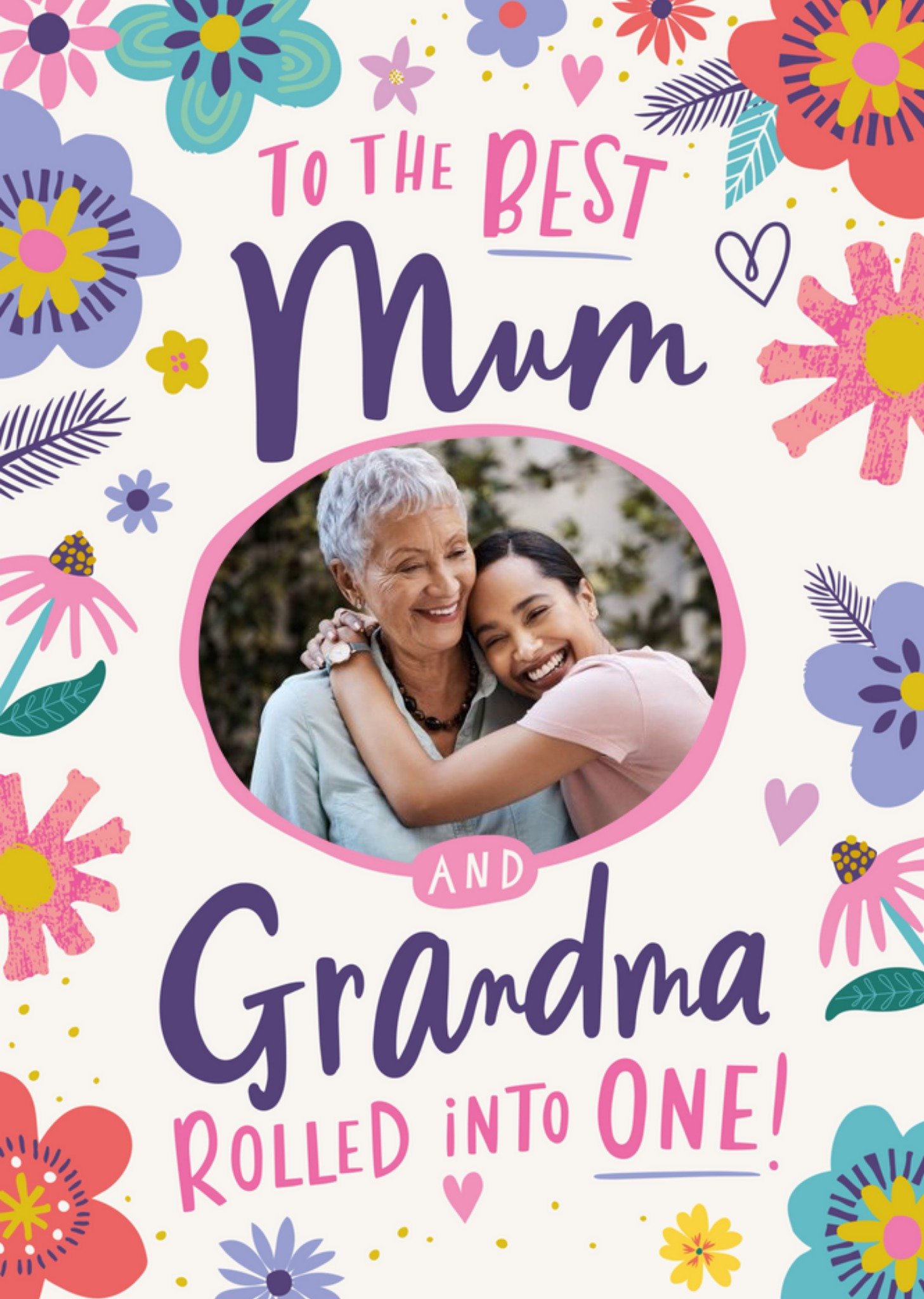 Moonpig Best Mum And Grandma Rolled Into One Photo Upload Card Ecard