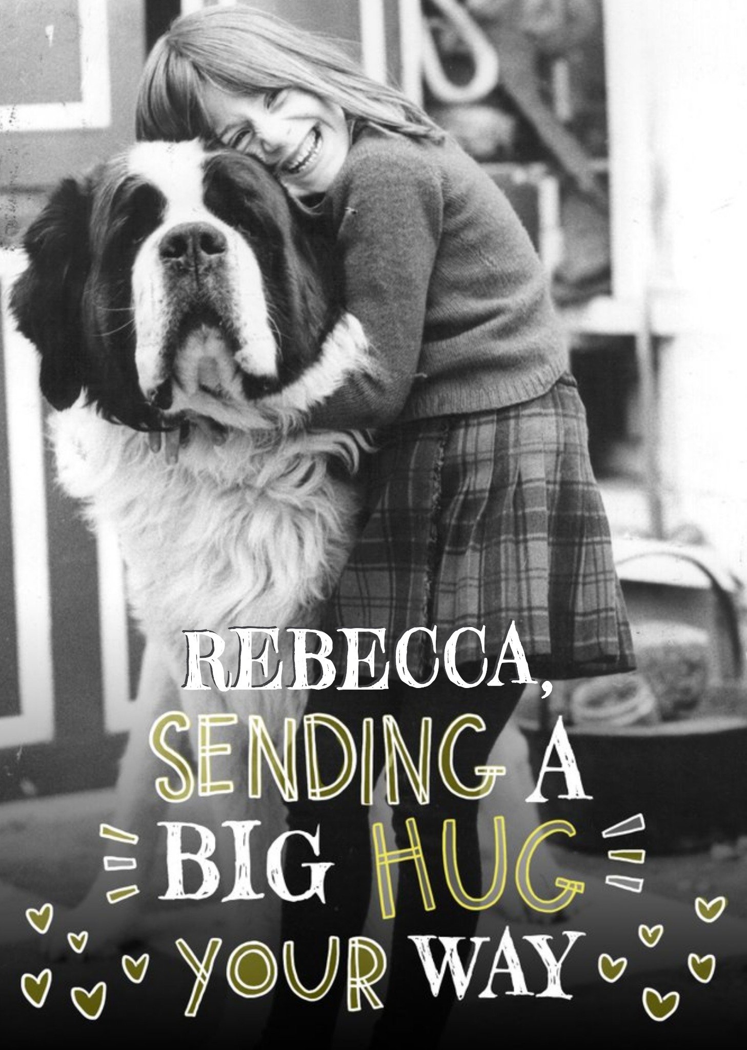 Moonpig Personalised Sending A Big Hug To You Photo Postcard