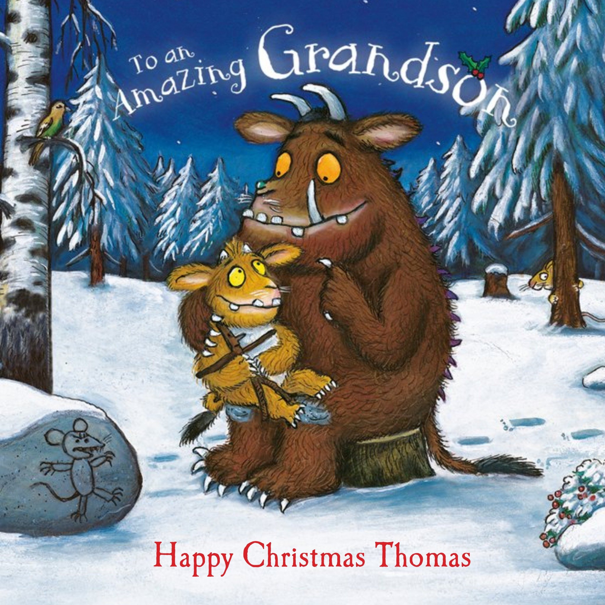 The Gruffalo's Child Grandson Christmas Card, Square