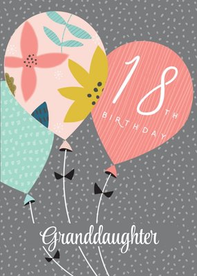 Laura Darrington Modern 18th Birthday Granddaughter Floral Card