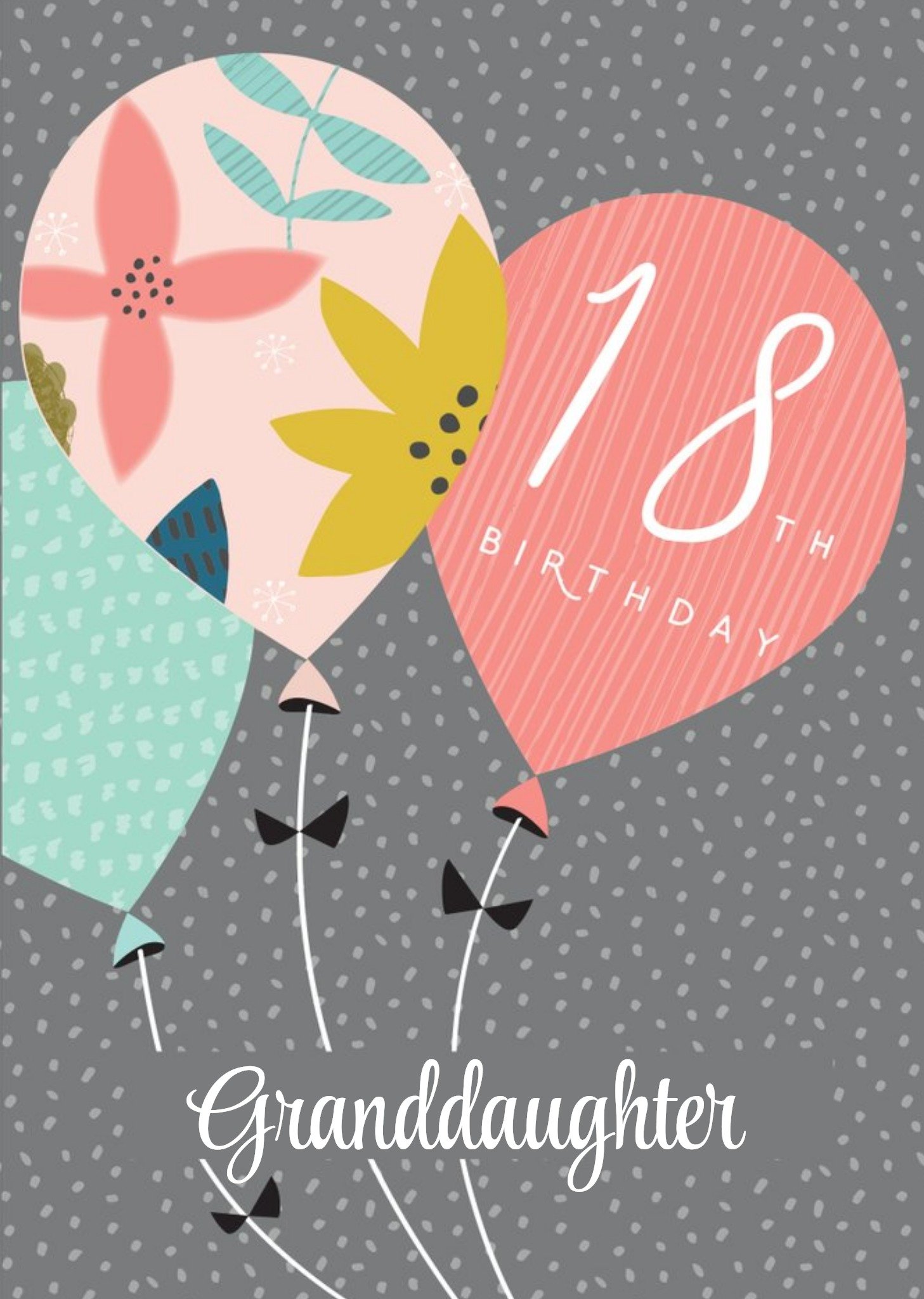 Laura Darrington Modern 18th Birthday Granddaughter Floral Card Ecard