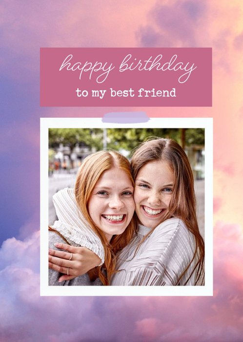 Modern Photo Upload Best Friend Happy Birthday Card