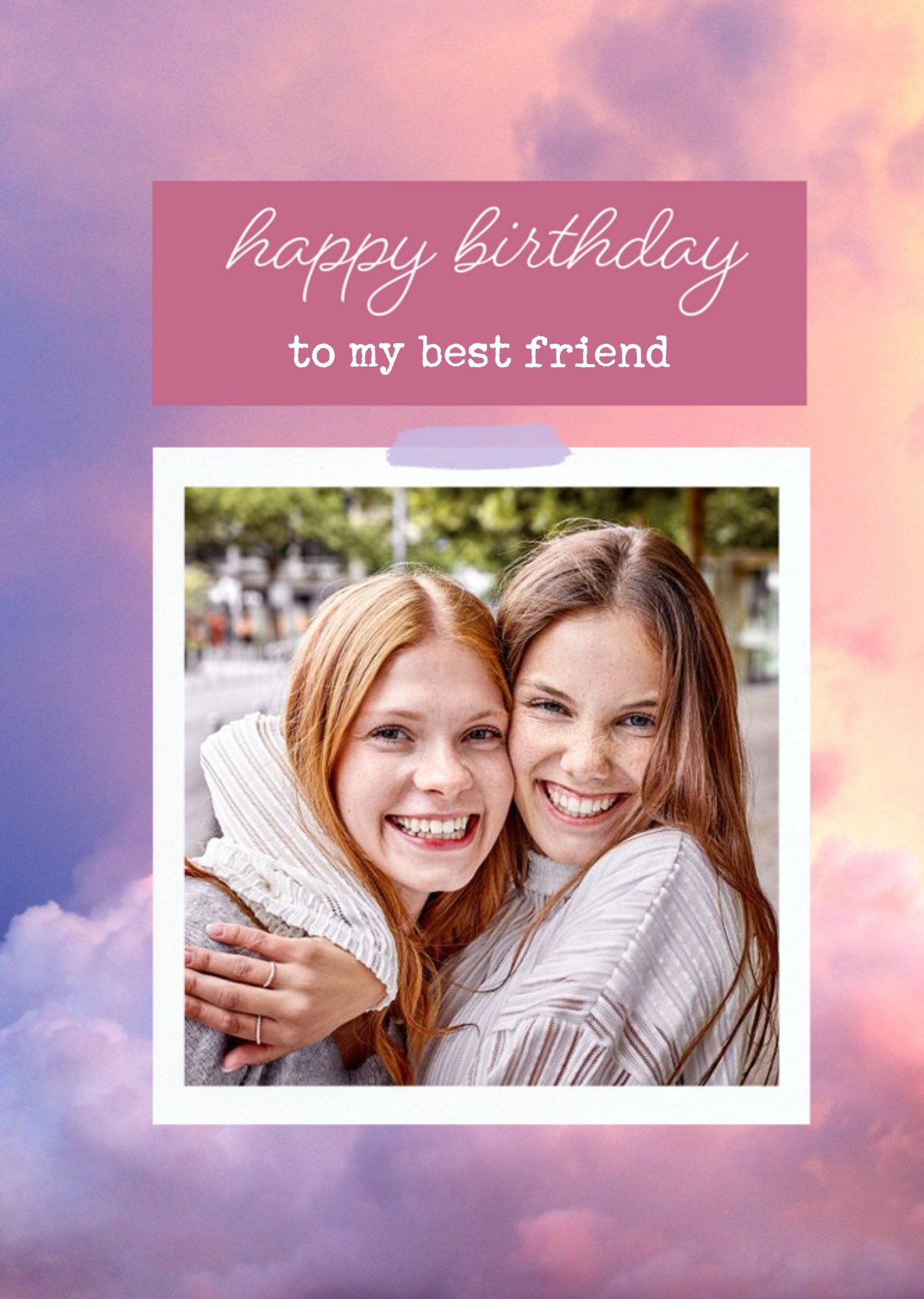 Modern Photo Upload Best Friend Happy Birthday Card Ecard