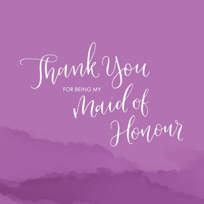 Plum Rolling Hills Personalised Thank You For Being My Maid Of Honour Card