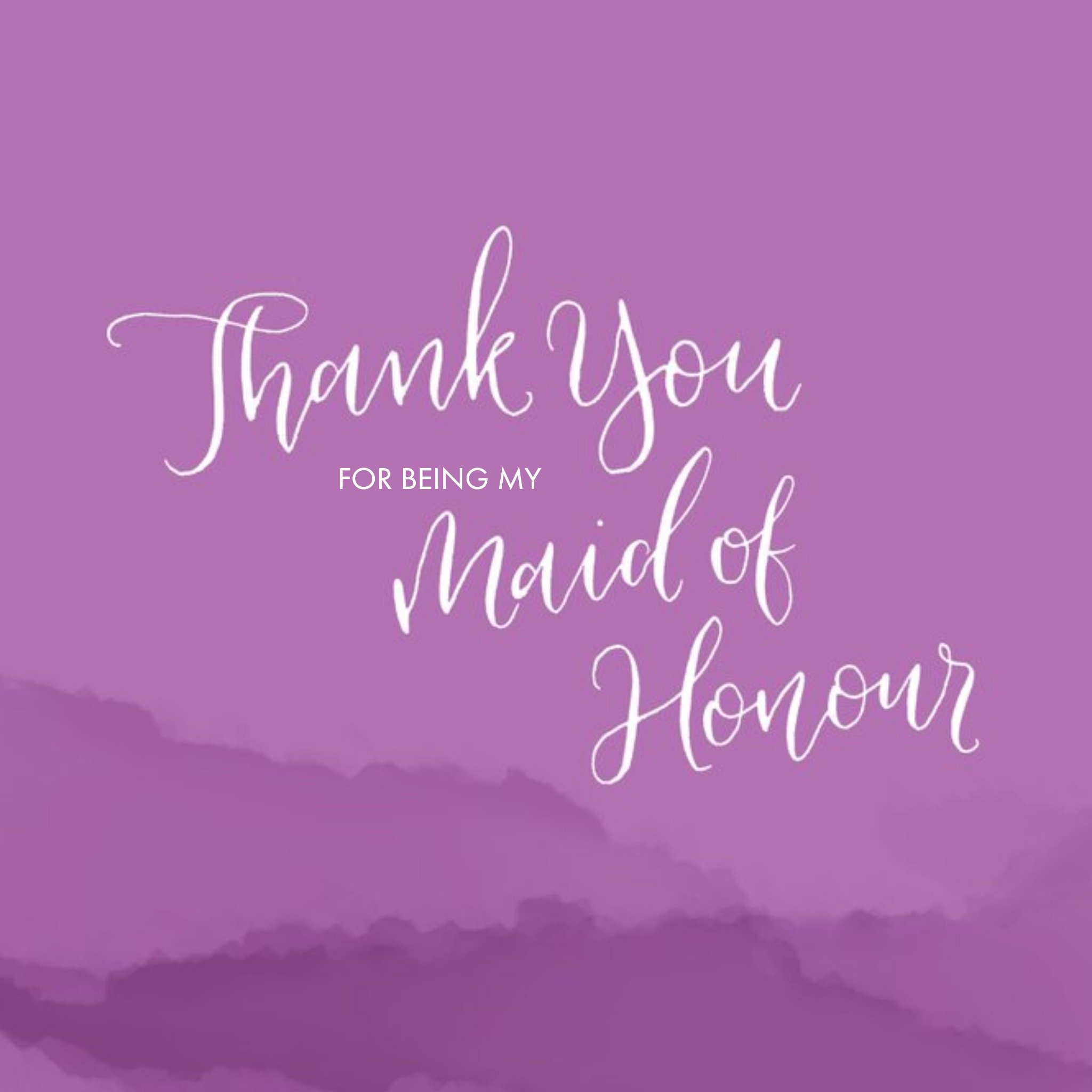 Moonpig Plum Rolling Hills Personalised Thank You For Being My Maid Of Honour Card, Large