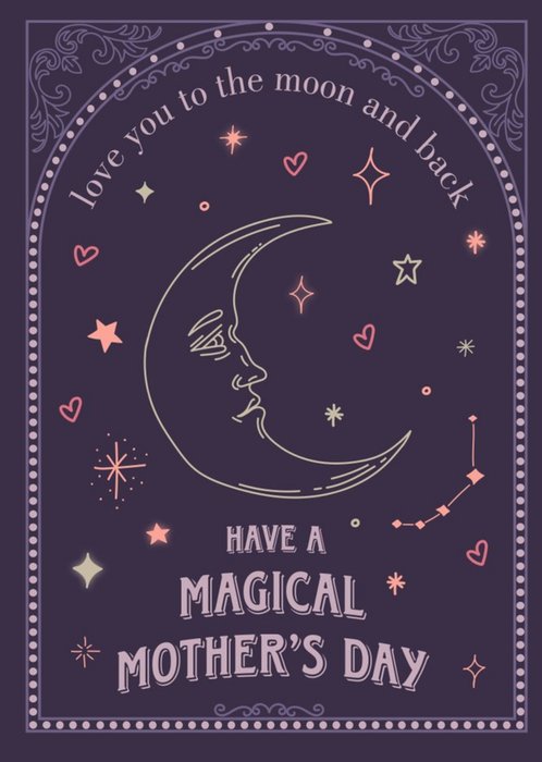 Moonchild Mystical Love You To The Moon And Back Astrology Mother's Day Card