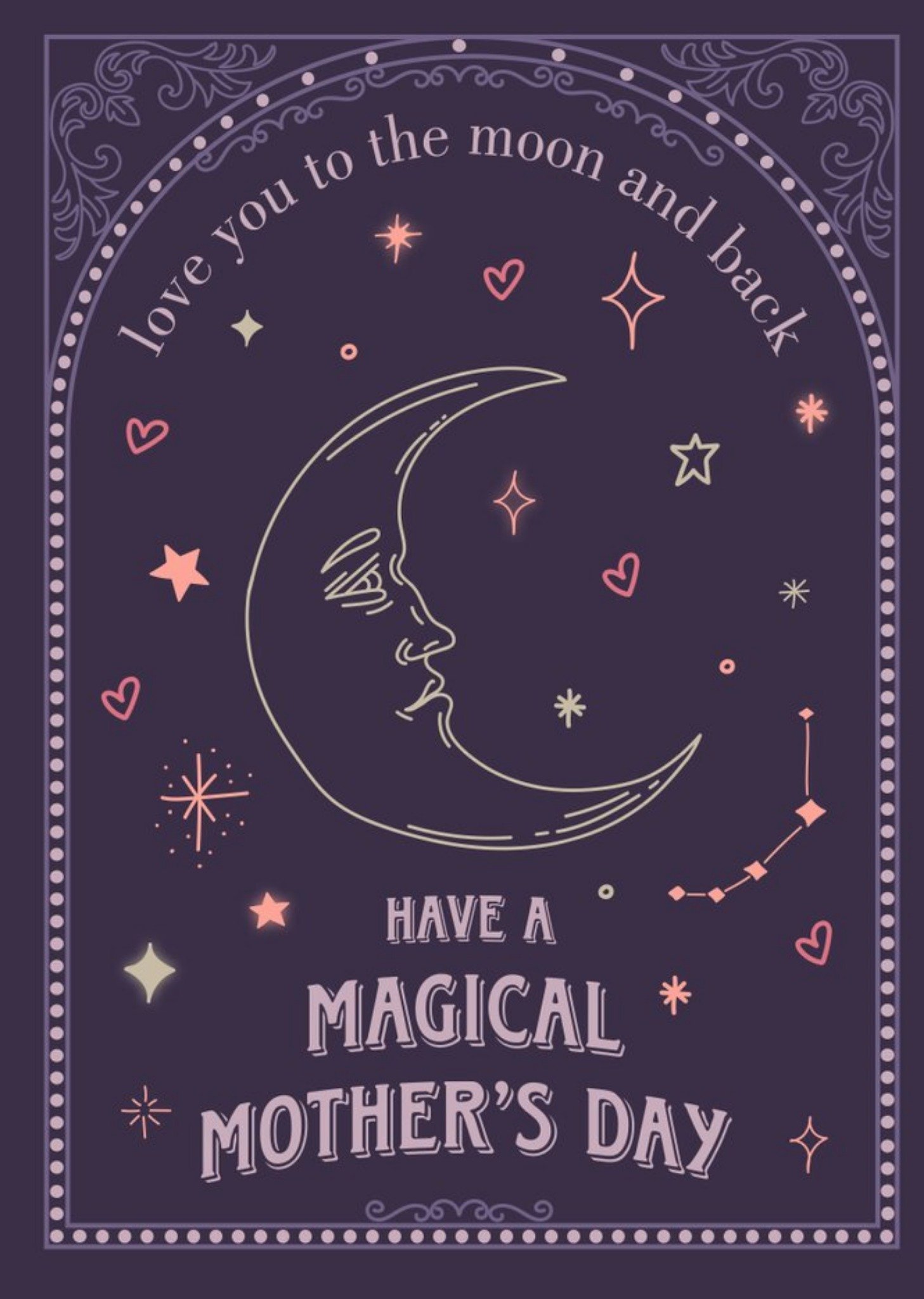 Moonchild Mystical Love You To The Moon And Back Astrology Mother's Day Card Ecard
