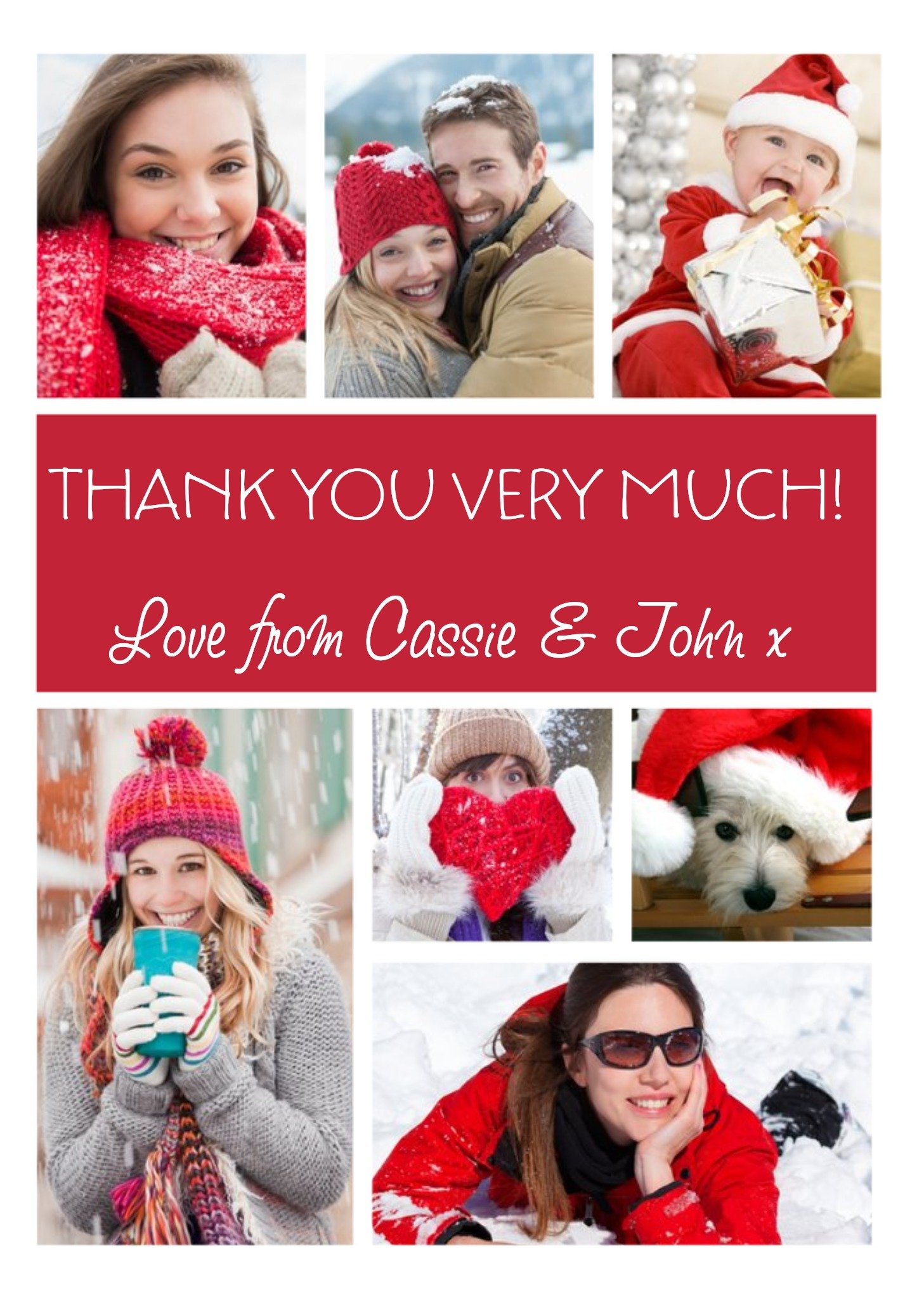 Thank You Christmas Postcard